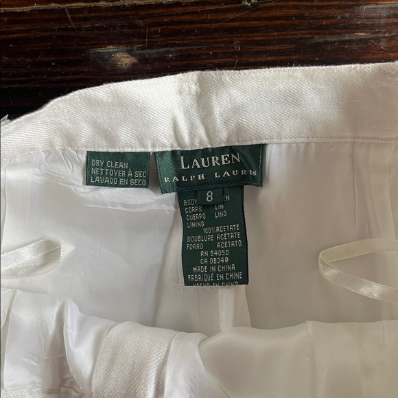 Lauren Ralph Lauren White Linen Trousers Size 8 - Picture 5 of 6